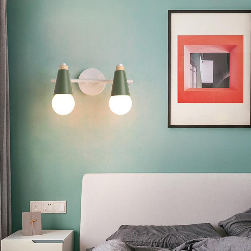 Skørter | Corridor Children's Room Cone-shaped Wall Lamp Metal Two Lights Metal Wall Light