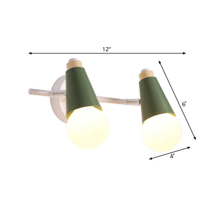 Skørter | Corridor Children's Room Cone-shaped Wall Lamp Metal Two Lights Metal Wall Light