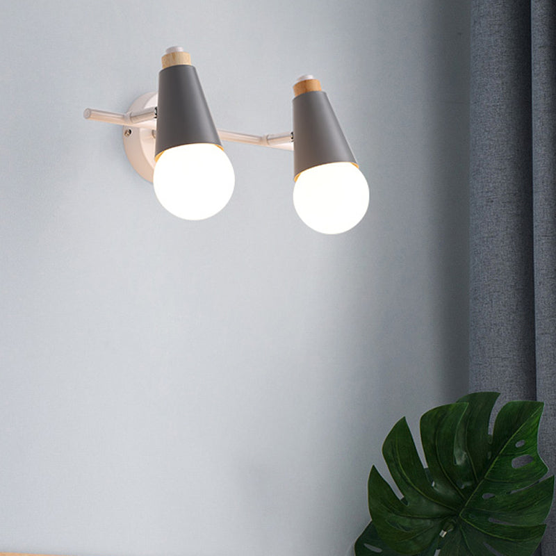 Skørter | Corridor Children's Room Cone-shaped Wall Lamp Metal Two Lights Metal Wall Light