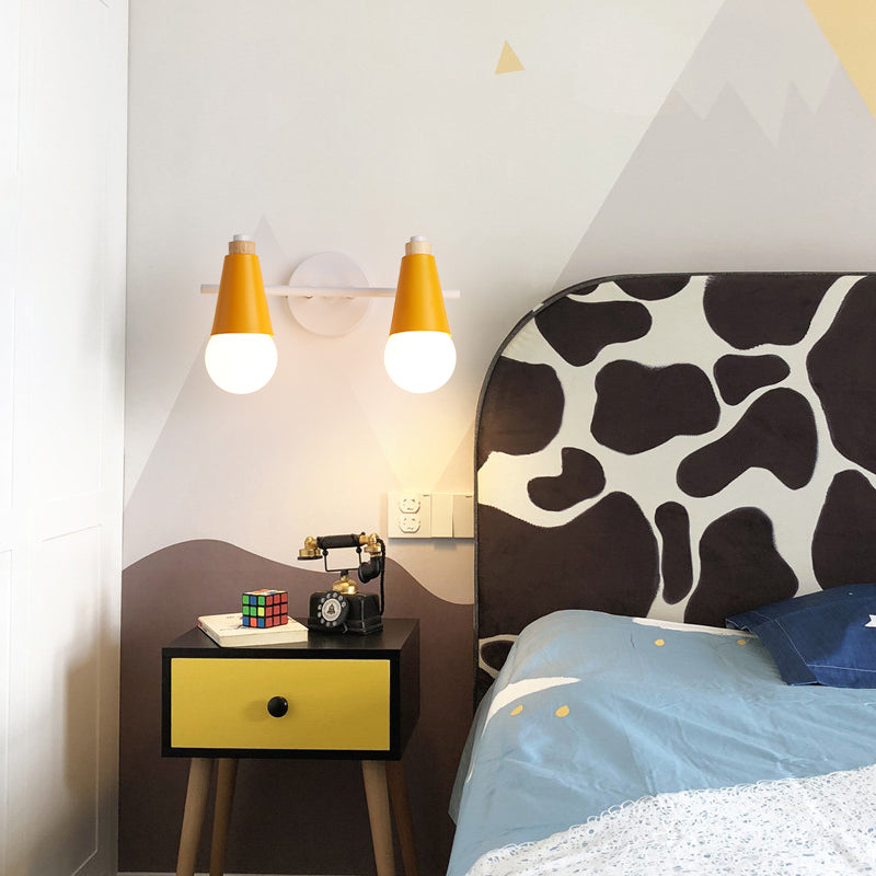 Skørter | Metal Sweet Cone Wall Lamp Dining Room Stair 2 Cups Nordic Style Wall Lamp