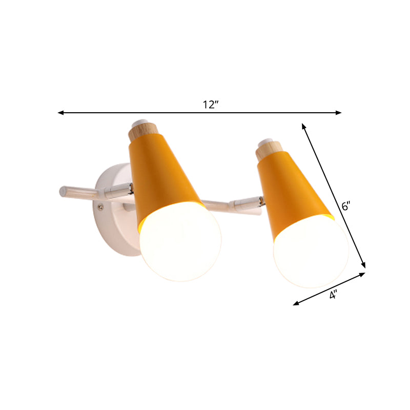 Skørter | Metal Sweet Cone Wall Lamp Dining Room Stair 2 Cups Nordic Style Wall Lamp