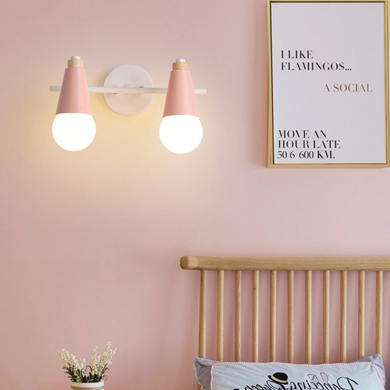 Skørter | Metal Sweet Cone Wall Lamp Dining Room Stair 2 Cups Nordic Style Wall Lamp