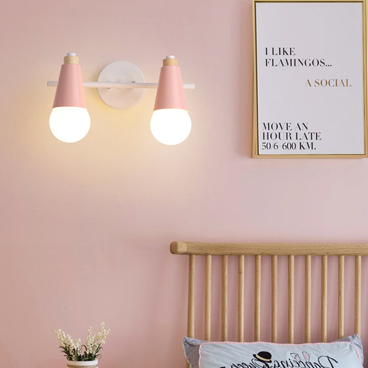 Skørter | Metal Sweet Cone Wall Lamp Dining Room Stair 2 Cups Nordic Style Wall Lamp