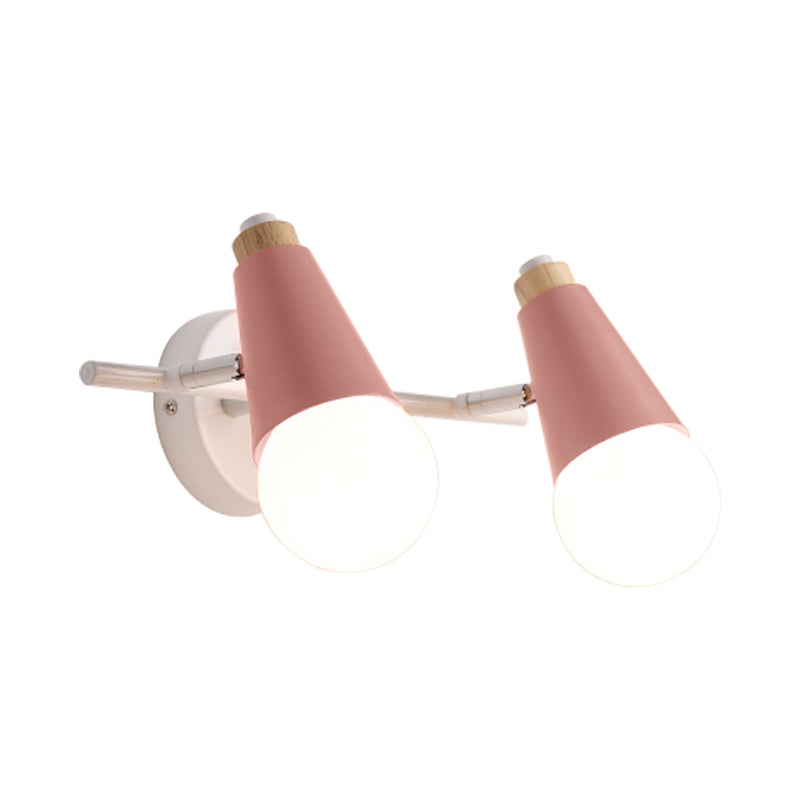 Skørter | Metal Sweet Cone Wall Lamp Dining Room Stair 2 Cups Nordic Style Wall Lamp