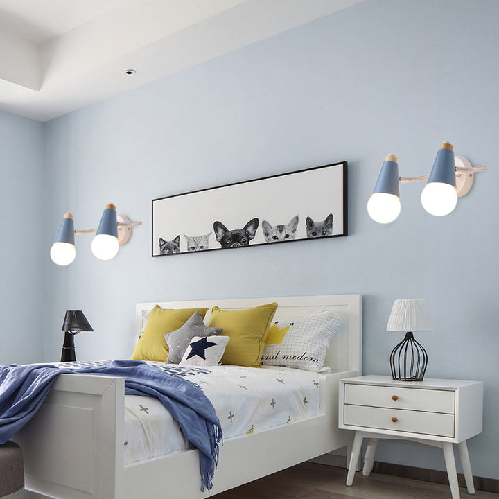 Skørter | Metal Sweet Cone Wall Lamp Dining Room Stair 2 Cups Nordic Style Wall Lamp