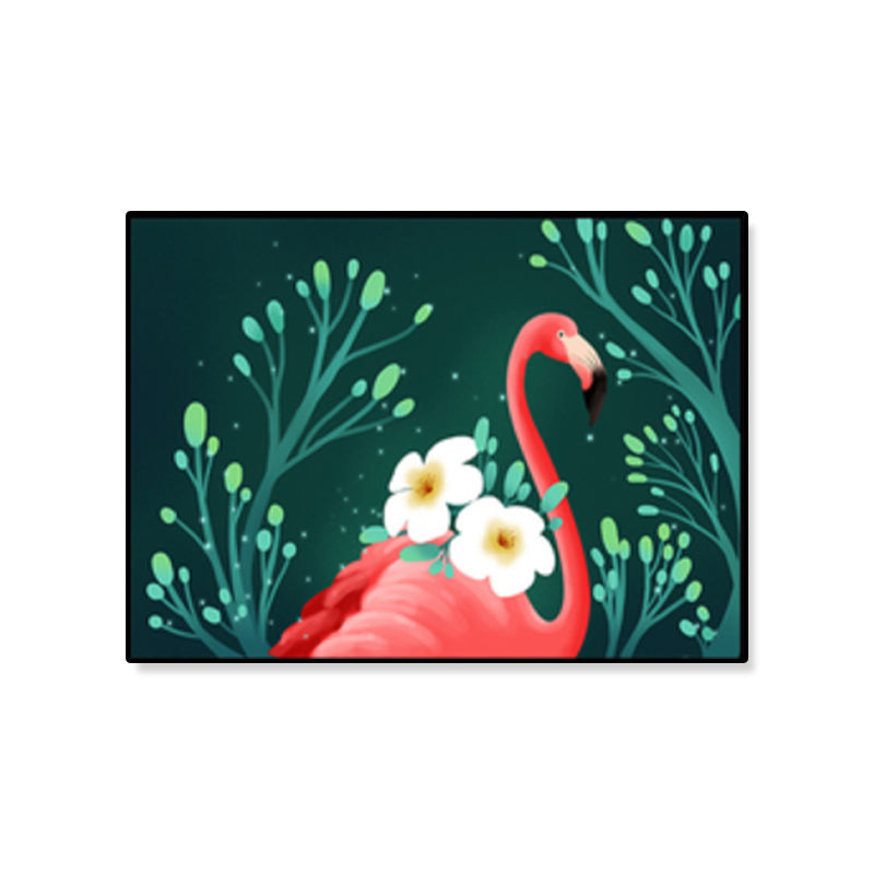 Lisslune | Flamingo Print Painting Tropical Stylish Textured Canvas Wall Art for Dining Room