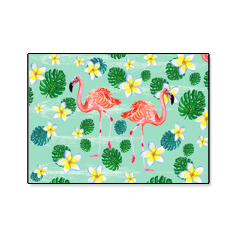 Lisslune | Flamingo Print Painting Tropical Stylish Textured Canvas Wall Art for Dining Room