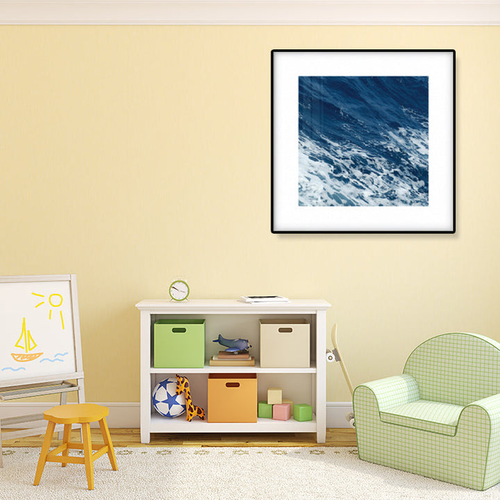 Lisslune | Seascape Ocean Water Wall Art Tropics Textured Canvas in Blue for Home Interior