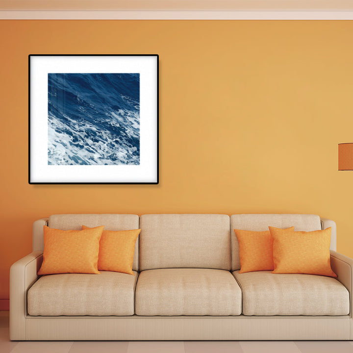 Lisslune | Seascape Ocean Water Wall Art Tropics Textured Canvas in Blue for Home Interior