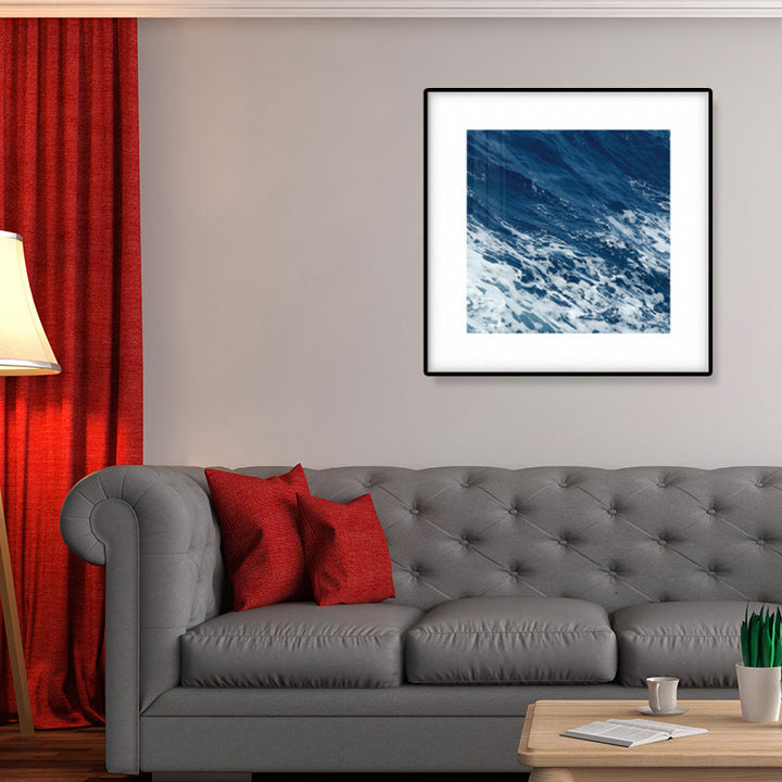 Lisslune | Seascape Ocean Water Wall Art Tropics Textured Canvas in Blue for Home Interior
