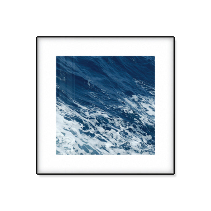 Lisslune | Seascape Ocean Water Wall Art Tropics Textured Canvas in Blue for Home Interior