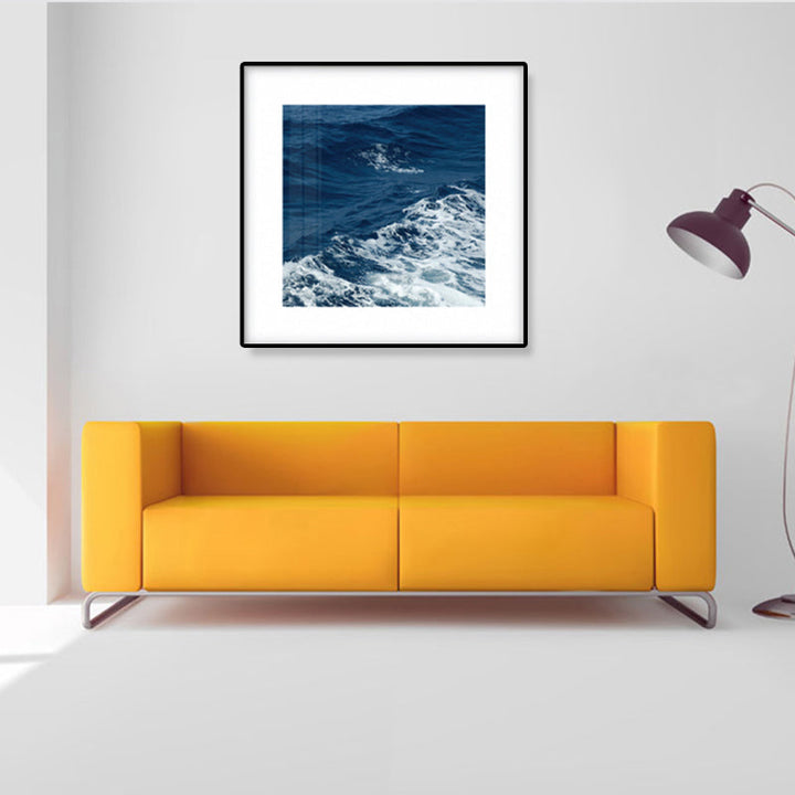Lisslune | Seascape Ocean Water Wall Art Tropics Textured Canvas in Blue for Home Interior