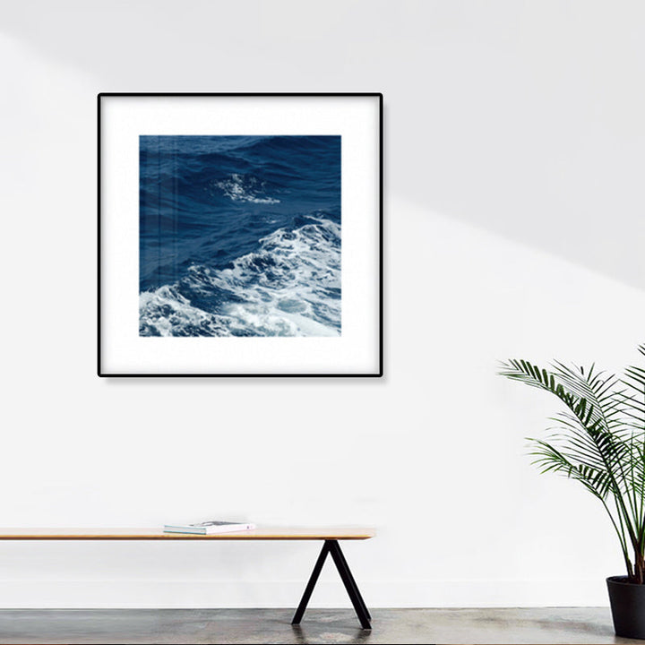 Lisslune | Seascape Ocean Water Wall Art Tropics Textured Canvas in Blue for Home Interior