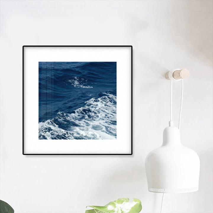 Lisslune | Seascape Ocean Water Wall Art Tropics Textured Canvas in Blue for Home Interior
