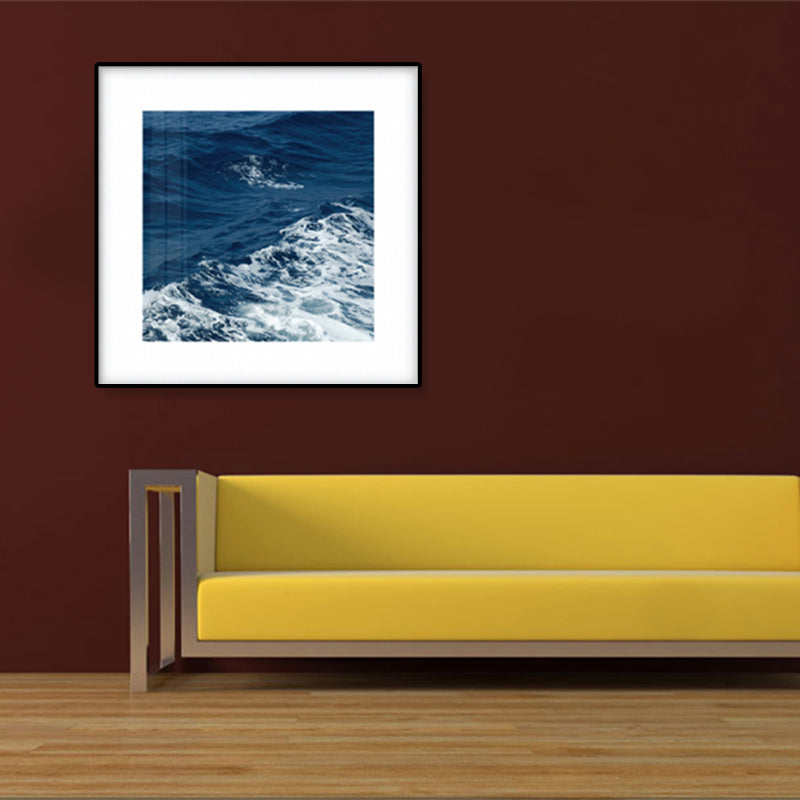 Lisslune | Seascape Ocean Water Wall Art Tropics Textured Canvas in Blue for Home Interior