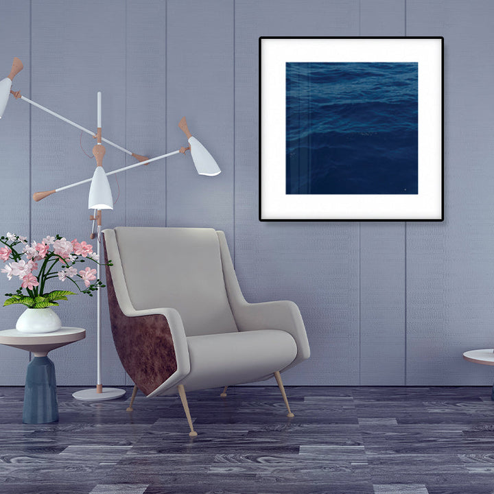 Lisslune | Seascape Ocean Water Wall Art Tropics Textured Canvas in Blue for Home Interior