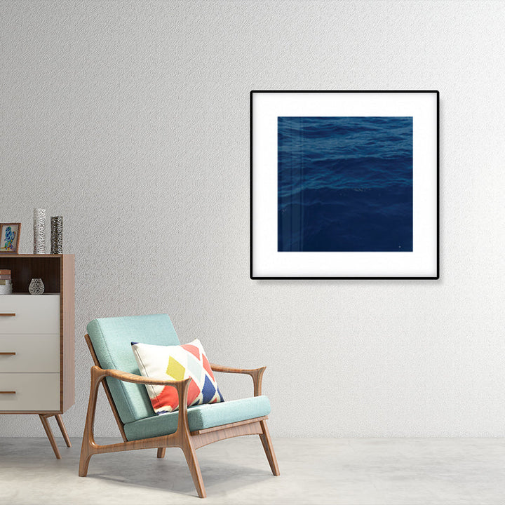 Lisslune | Seascape Ocean Water Wall Art Tropics Textured Canvas in Blue for Home Interior