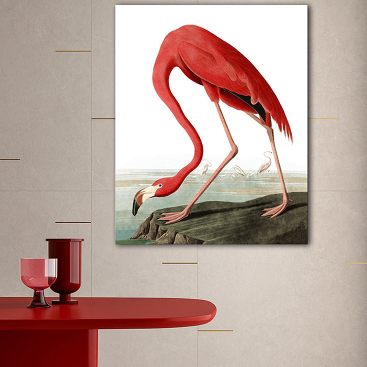 Lisslune | Tropical flamingo pattern canvas print texture pink wall decoration for home decor