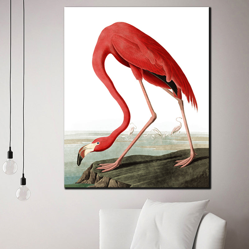 Lisslune | Tropical flamingo pattern canvas print texture pink wall decoration for home decor