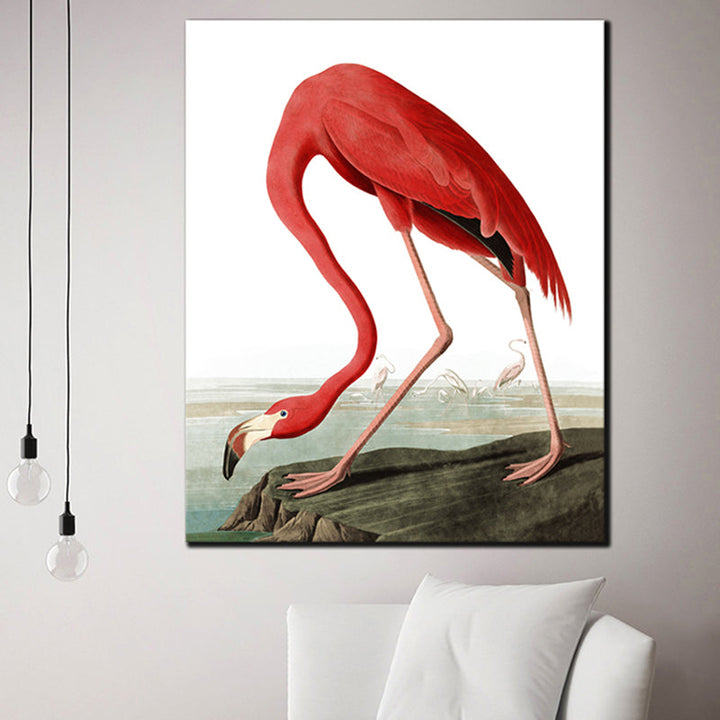 Lisslune | Tropical flamingo pattern canvas print texture pink wall decoration for home decor