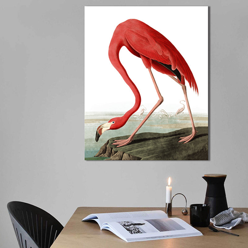 Lisslune | Tropical flamingo pattern canvas print texture pink wall decoration for home decor