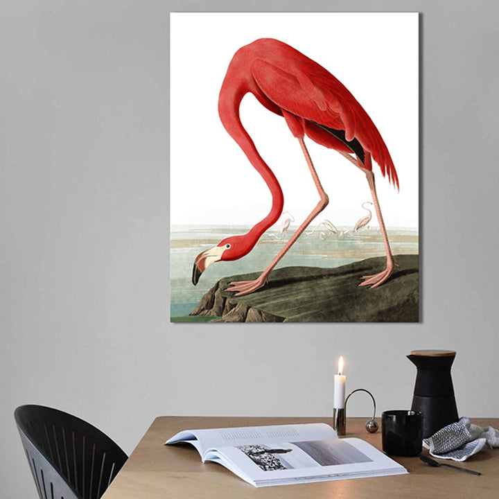 Lisslune | Tropical flamingo pattern canvas print texture pink wall decoration for home decor