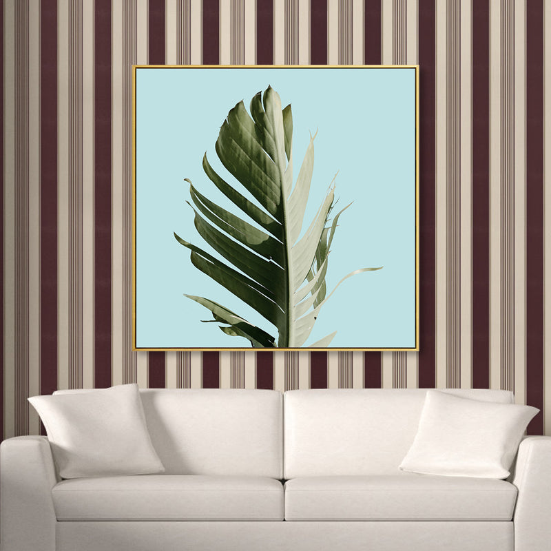 Lisslune | Banana Leaf Canvas Tropics Aesthetics Botanics Wall Art Print in Green for Bedroom