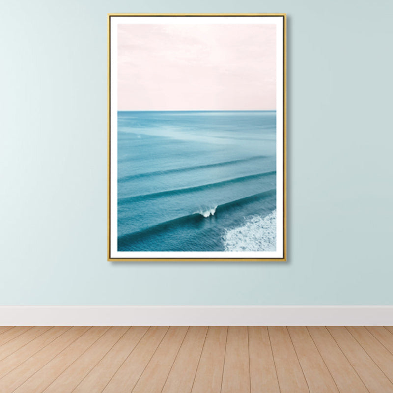 Lisslune | Tropical Canvas Print Blue Photographic Ocean Surface with Waves Wall Art for Living Room