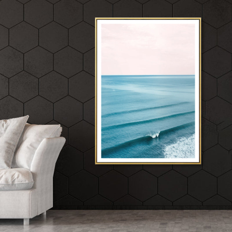 Lisslune | Tropical Canvas Print Blue Photographic Ocean Surface with Waves Wall Art for Living Room