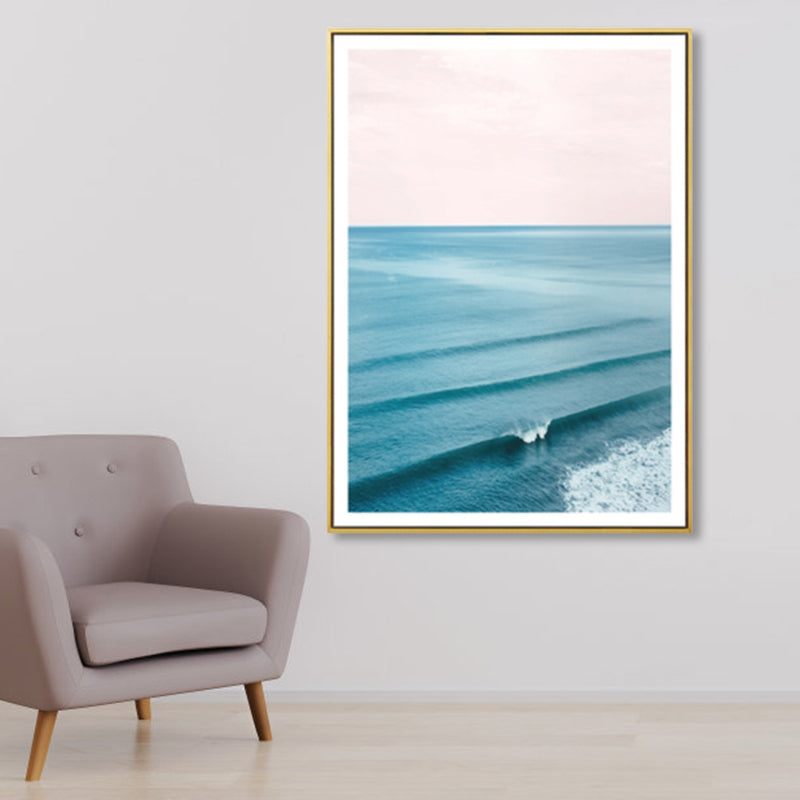 Lisslune | Tropical Canvas Print Blue Photographic Ocean Surface with Waves Wall Art for Living Room