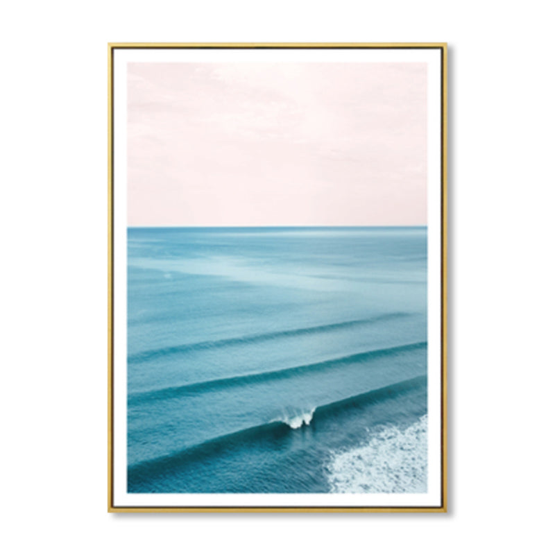 Lisslune | Tropical Canvas Print Blue Photographic Ocean Surface with Waves Wall Art for Living Room