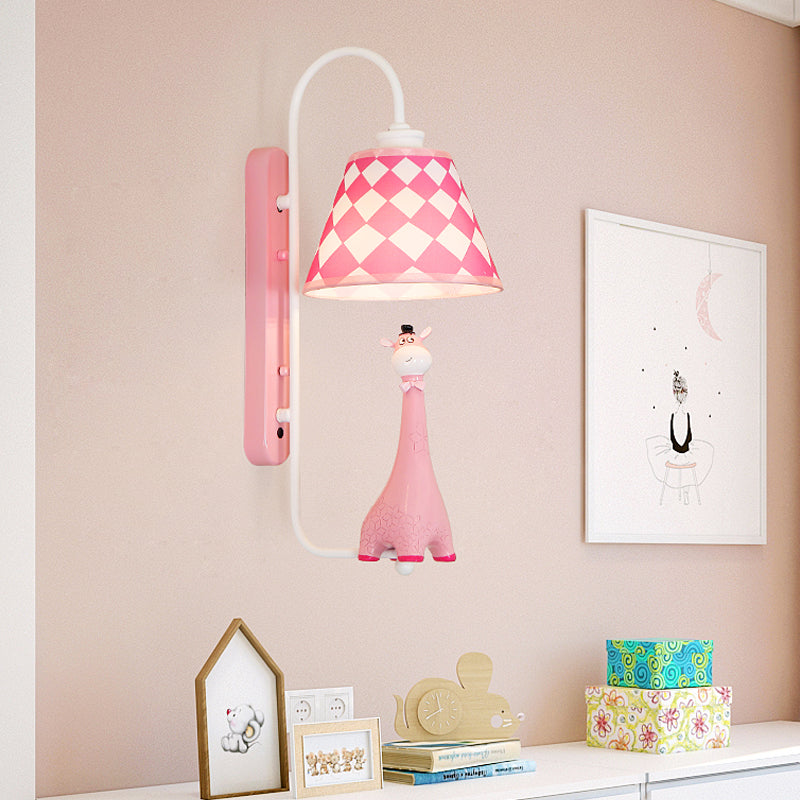 Skørter | Animal Style Wall Lamp with Fabric Shade Giraffe A Light Resin Wall Lamp for the Study Room