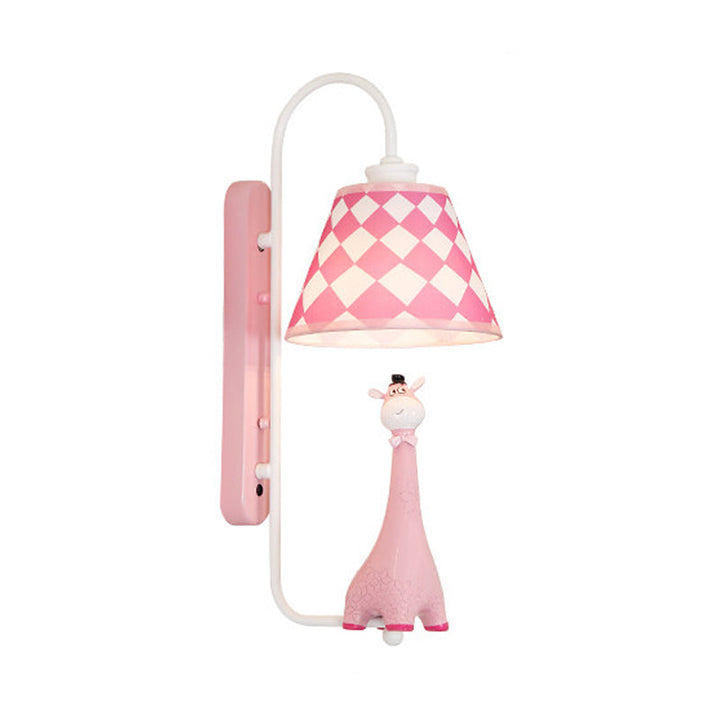 Skørter | Animal Style Wall Lamp with Fabric Shade Giraffe A Light Resin Wall Lamp for the Study Room