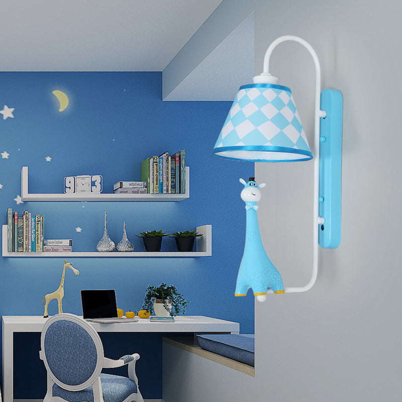 Skørter | Animal Style Wall Lamp with Fabric Shade Giraffe A Light Resin Wall Lamp for the Study Room