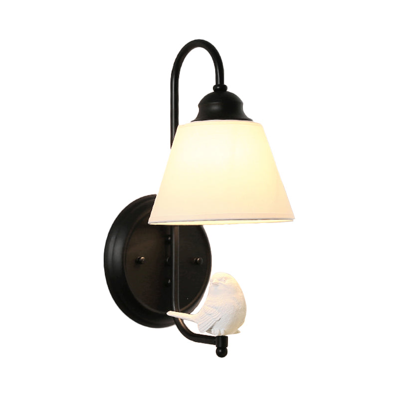 Skørter | Modern Trapeze Shaped Wall Light Metal Single Light Wall Lamp with Bird for Children's Room
