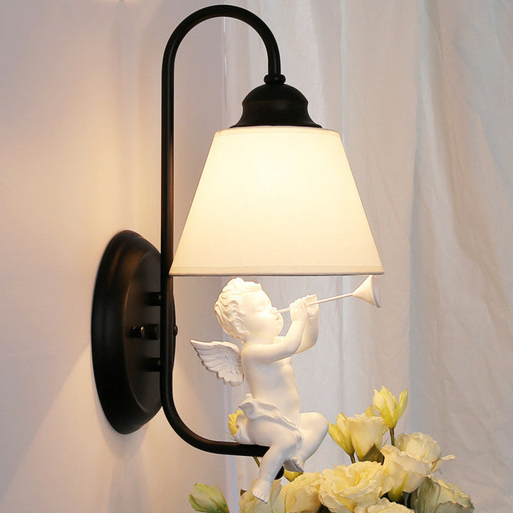 Skørter | Children's Bedroom Little Angel Wall Lamp with Gradient Shade Metal Single Head Wall Lamp