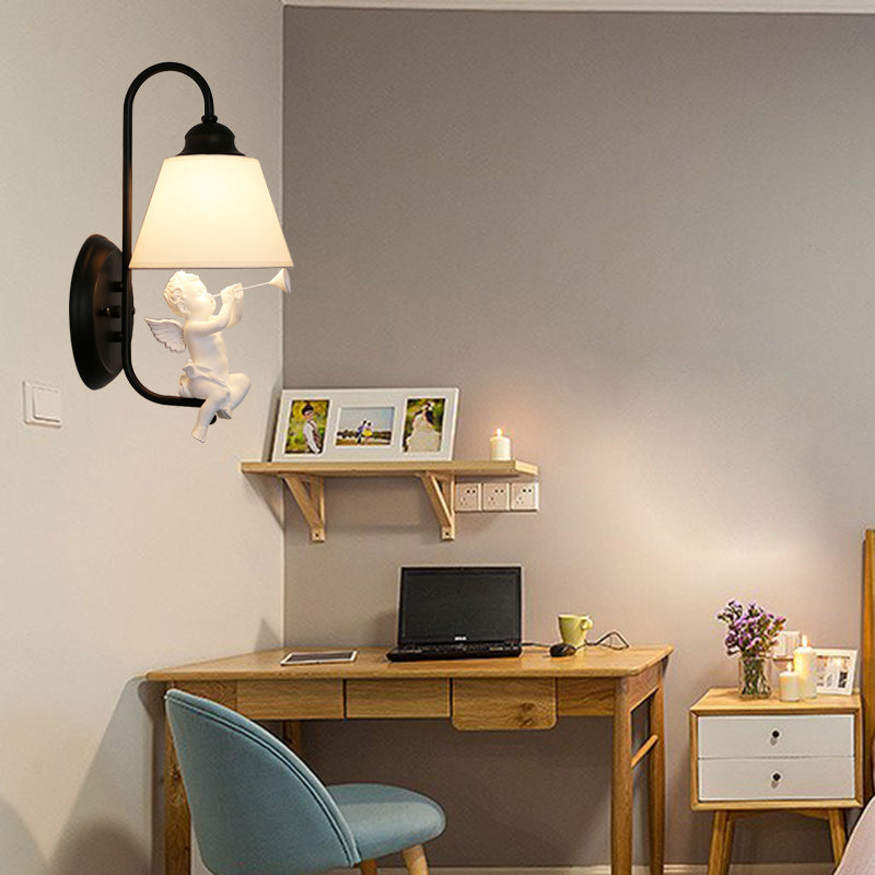 Skørter | Children's Bedroom Little Angel Wall Lamp with Gradient Shade Metal Single Head Wall Lamp