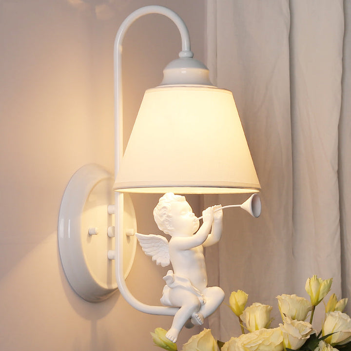 Skørter | Children's Bedroom Little Angel Wall Lamp with Gradient Shade Metal Single Head Wall Lamp