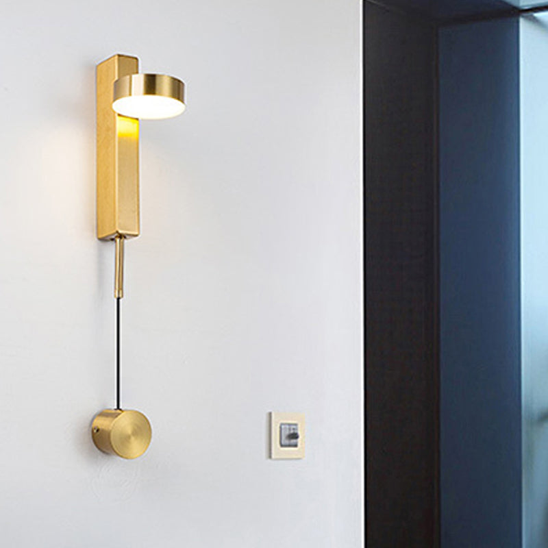 Lisslune | Black/Gold Rectangular Surface Mounted Wall Lamp Simplicity LED Metal Wall Lighting with Switch