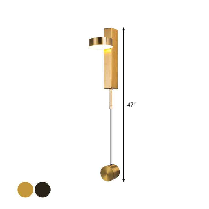Lisslune | Black/Gold Rectangular Surface Mounted Wall Lamp Simplicity LED Metal Wall Lighting with Switch