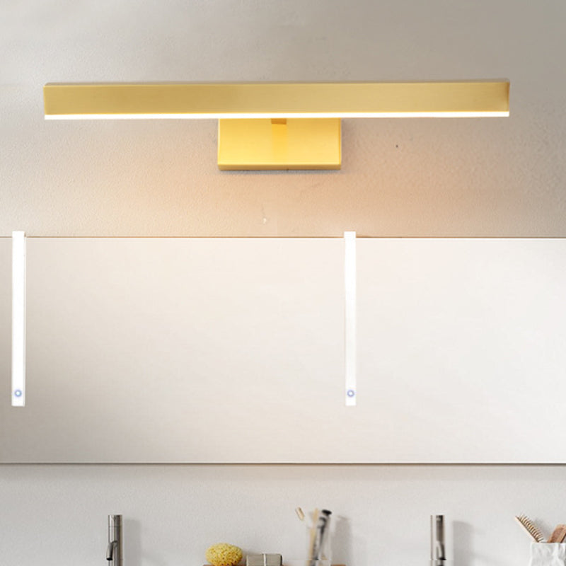 Lisslune | Metallic Slim Rectangular Wall Lamp Light Modernism LED Metallic Vanity Lighting in Gold