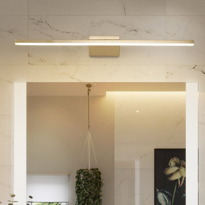Skørter | 16"/21.5" W Metallic Streamlined Wall Lamp Simplicity LED Gold Vanity Sconce Light for Bathroom