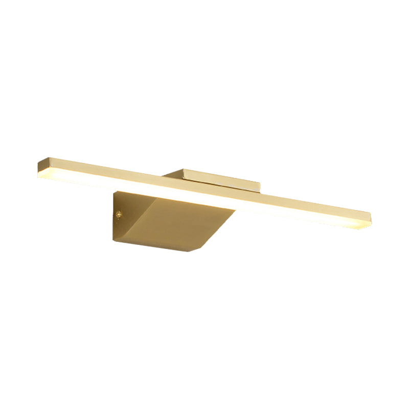 Skørter | 16"/21.5" W Metallic Streamlined Wall Lamp Simplicity LED Gold Vanity Sconce Light for Bathroom