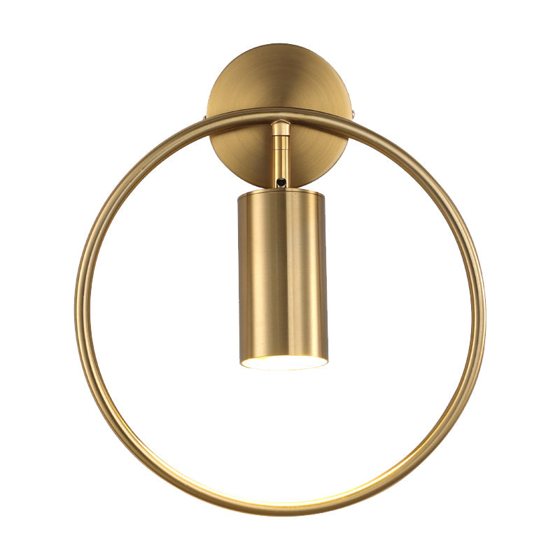 Lisslune | Metallic Ring Wall Lamp Modernism Single Bulb Black/Brass Wall Mounted Lighting