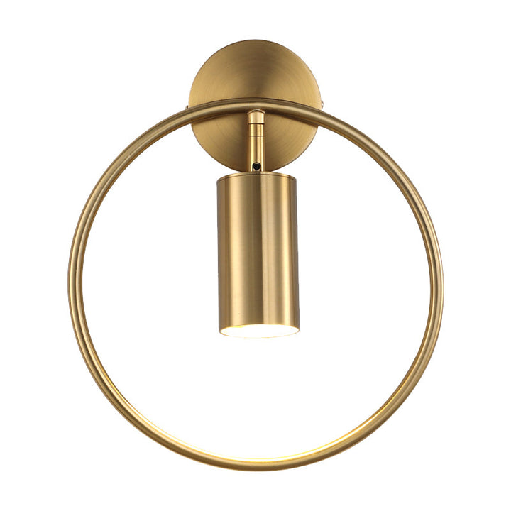 Lisslune | Metallic Ring Wall Lamp Modernism Single Bulb Black/Brass Wall Mounted Lighting
