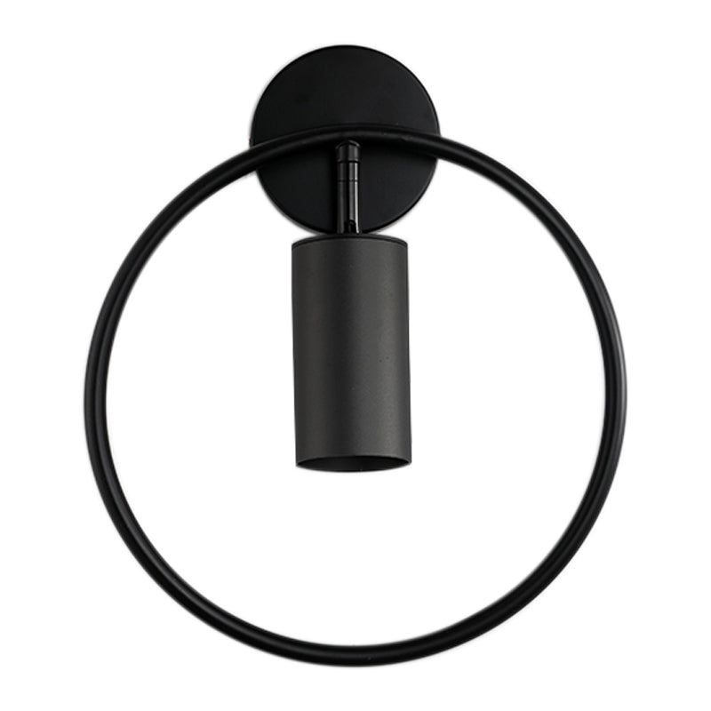 Lisslune | Metallic Ring Wall Lamp Modernism Single Bulb Black/Brass Wall Mounted Lighting