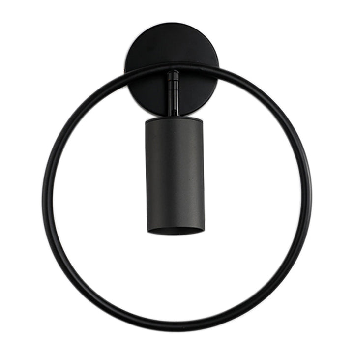 Lisslune | Metallic Ring Wall Lamp Modernism Single Bulb Black/Brass Wall Mounted Lighting