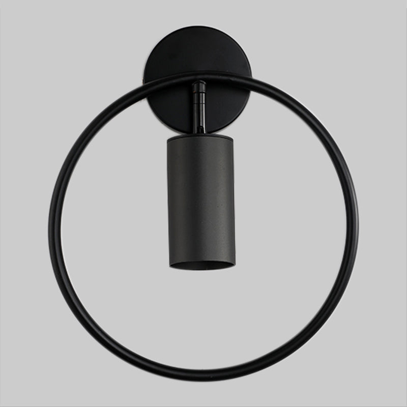 Lisslune | Metallic Ring Wall Lamp Modernism Single Bulb Black/Brass Wall Mounted Lighting