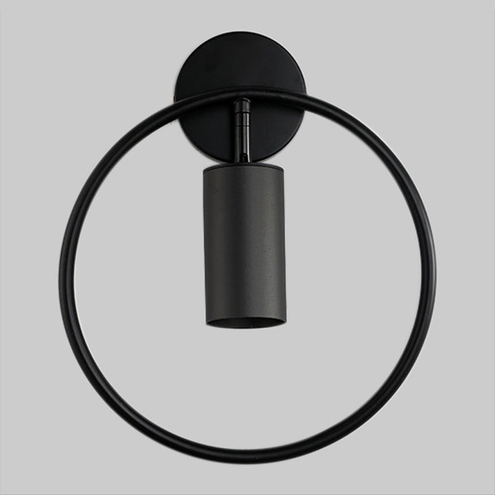 Lisslune | Metallic Ring Wall Lamp Modernism Single Bulb Black/Brass Wall Mounted Lighting