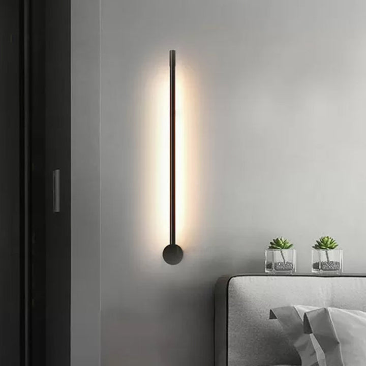 Lisslune | Strip Living Room Wall Sconce Light Metal LED Contemporary Wall Mounted Lamp in Black/Gold